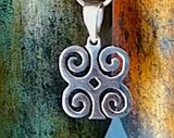 Sterling Silver Adinkra Dwennimmen Pendant: Ghanaian Rams Horn Necklace, Aries birthday gift