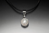 Sterling Silver Freshwater Pearl Dangle Earrings: Bezel Set