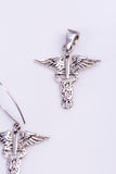 Sterling Silver Caduceus Earrings: Handmade Medical Jewelry