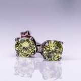 Peridot Sterling Silver Studs: Green Crystal Earrings, August Birthstone