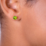 Peridot Sterling Silver Studs: Green Crystal Earrings, August Birthstone