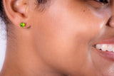 Peridot Sterling Silver Studs: Green Crystal Earrings, August Birthstone