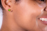 Peridot studs, Sterling silver, green Crystal stud earrings ,great for gift, August and September birthstone, , nice Fall color, jewelry