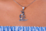 Stethoscope necklace, Sterling silver pendant for medical student or professional.