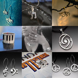 Bass Clef Pendant: Gold Hurricane Music Necklace, Chester Allen Design
