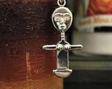 Silver Akwaba Doll Necklace: Ashanti Fertility Pendant