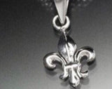 Fleur de lis Jewelry set, Sterling silver Earring Necklace, Louisiana symbol, New Orleans artist Chester Allen, Mothers Gift for her