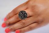 Handmade Sterling Silver Abstract Statement Ring: Oxidized Jewelry