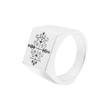 Papa Legba Veve Band Ring: Silver Africa Diaspora Jewelry