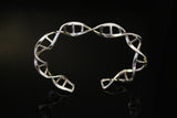 DNA Cuff Bracelet Science  (double Helix) genetics handmade Sterling silver