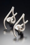 Silver Initial Clip On Earrings: Cursive Letter S or J