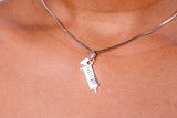 Stethoscope necklace, Sterling silver pendant for medical student or professional.