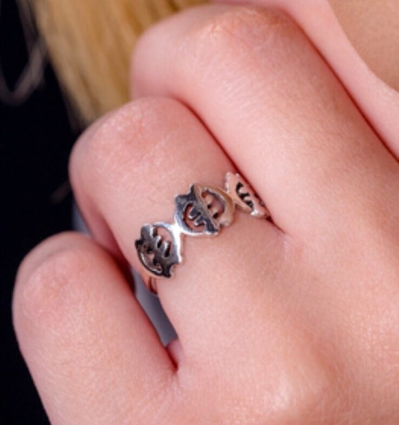 Gye nyame ring silver handmade adinkra ring means God first thumb, pinky or any size ring