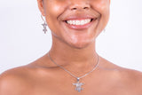 Silver RN Caduceus Jewelry Set: Necklace & Earrings