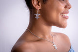 Silver RN Caduceus Jewelry Set: Necklace & Earrings