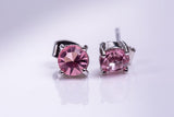 Pink Crystal earrings, sterling silver studs, October birthstone, Breast Cancer survivor jewelry, Mothers Day Gift, Minimalist jewelry