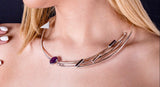 Handmade Silver Amethyst Choker: Chester Allen Modern Necklace