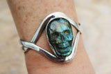 Skull Ring, sterling silver, skull men’s ring, Creepy cool, Halloween night, goth gift