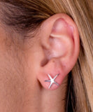 Silver Starfish earrings, gift for girlfriend,  ocean inspired jewelry, , infinite, Divine love, rebirth