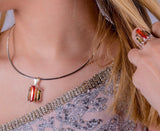 Statement Crystal Ring, red, orange, green stones, Chester Allen design, Neutral Ground is Higher Ground,  New Orleans gift
