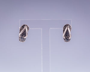 Flip Flop stud earring, sterling silver, handmade minimalist Summer jewelry