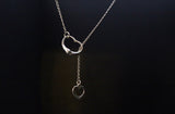 Sterling Silver Heart Lariat Necklace: Handmade Y Necklace
