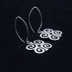 Meaningful  earrings, Dwennimmen, adinkra symbol, rams horn jewelry, sterling silver dangle, gift for Inner strength and humility