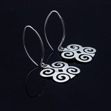 Meaningful  earrings, Dwennimmen, adinkra symbol, rams horn jewelry, sterling silver dangle, gift for Inner strength and humility
