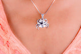 Handmade Silver Crab Pendant: Nautical Blue Crab Necklace
