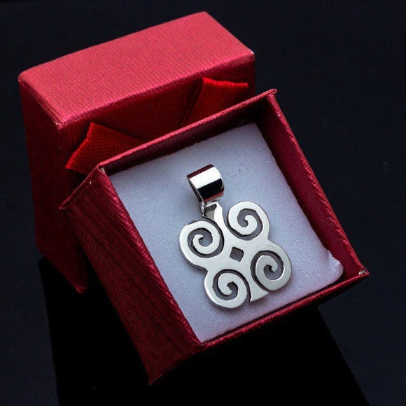 Jewelry for recovery, tough times, illness, Rams horn necklace, Ghanaian, Adinkra symbol Dwennimmen  meaning inner strength, humility