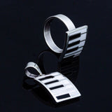 Gift idea for pianist, Silver Earrings Piano Key Dangle, white and black handmade jewelry. New Orleans, recycled fun