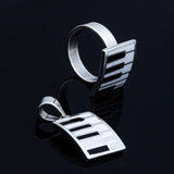 Recycled Piano Key Pendant: Sterling Silver Jazz Music Necklace