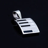 Recycled Piano Key Pendant: Sterling Silver Jazz Music Necklace