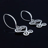 Sankofa Heart Sterling Silver Stud Earrings: Ghanaian Adinkra Symbol