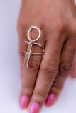 Handcrafted Silver Ankh Ring: Kemetic Coptic Cross Jewelry