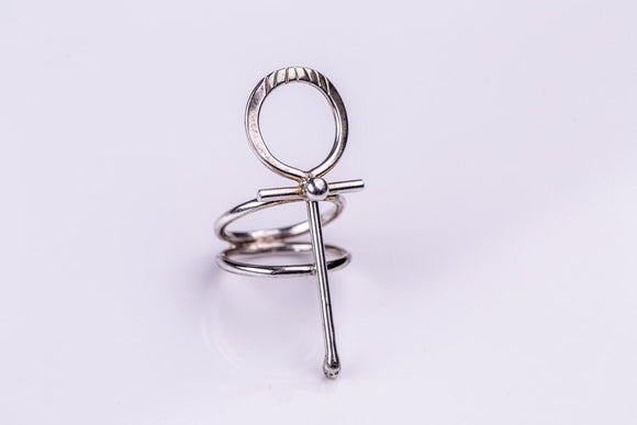 Silver Ankh ring, handcrafted by Chester Allen, coptic cross, Kemetic Egyptian jewelry, Divine feminine Statement jewelry, Mystic, Gothic