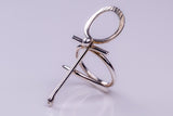 Handcrafted Silver Ankh Ring: Kemetic Coptic Cross Jewelry
