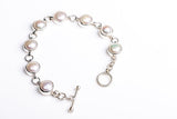 Pearl bracelet, sterling silver, natural, fresh water link bracelet, pearl girl jewelry, wedding, bridal ensemble, chucks and pearls