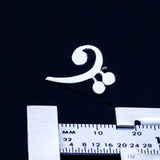 Sterling Silver Bass Clef Tie Tack - Musician Gift