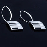 Piano keys silver jewelry set  pendant and earring Set music recycled handmade instrument gift