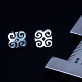 Sterling Silver Adinkra Stud Earrings: Ghanaian Rams Horn Symbol, Aries birthday present