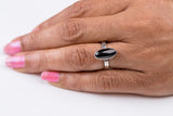 Black Onyx ring, Sterling silver ring, Pinky gemstone ring, gift for her, harmonious relationship present, stone for protection, healing