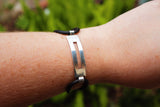 Handmade Rubber & Sterling Silver Cuff Bracelet