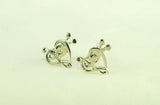 Music heart earrings, Sterling silver dangle music heart relationship theme great for music lovers and players alike