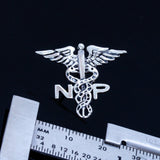 Nurse practitioner pin, caduceus with an NP, sterling silver medical emblem, graduation present for nursing student