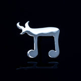 Silver Chai Pin: Rosh Hashanah Jewish Music Lapel Pin, Hanukkah gift