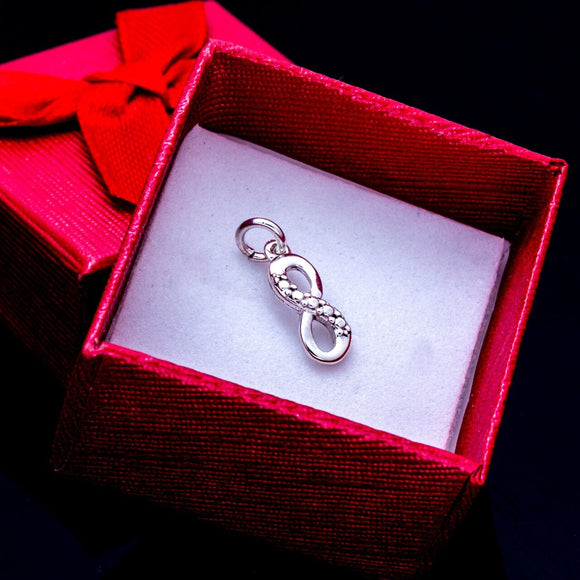 Figure 8 charm, Infinity charm necklace, sterling silver charm