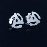 Sterling Silver 45 RPM Adapter Earrings, Music Jewelry