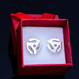 Sterling Silver 45 RPM Adapter Earrings, Music Jewelry