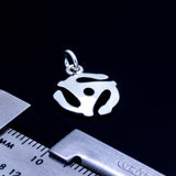 Sterling Silver 45 RPM Adapter Earrings, Music Jewelry